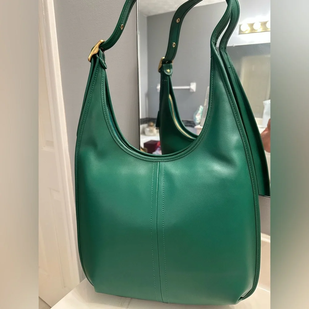 NWT Coach Ergo Shoulder Bag 33 in Green Glovetanned Leather - Picture 5 of 13